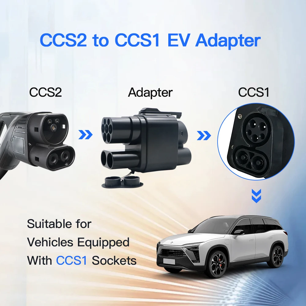 EV Charger Adaptor CCS1 To CCS2 DC Fast Charging 250A For Eletric Vehicle PHEV Hybrid Cars CCS2 to CCS1 Not applicable to BMW i3