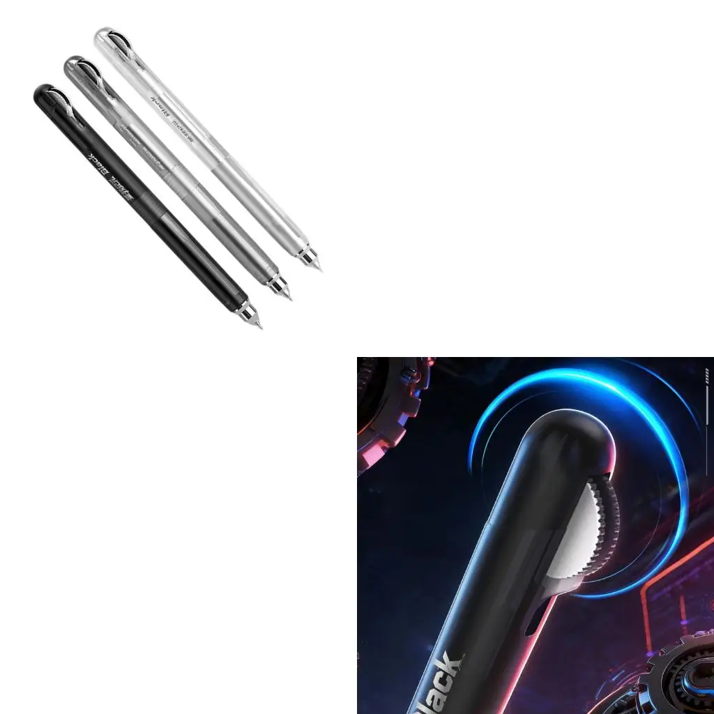 3Pcs/Lot Clicks Type Gel Pen 0.5mm Dark Quick Dry Technology Office Tools