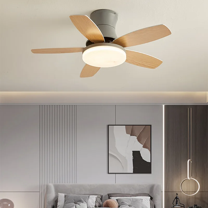 Nordic Ceiling Fan Lamp With Remote Control For Living Room Bedroom Ceiling Fan Light Home DecroVentillator Low Floor