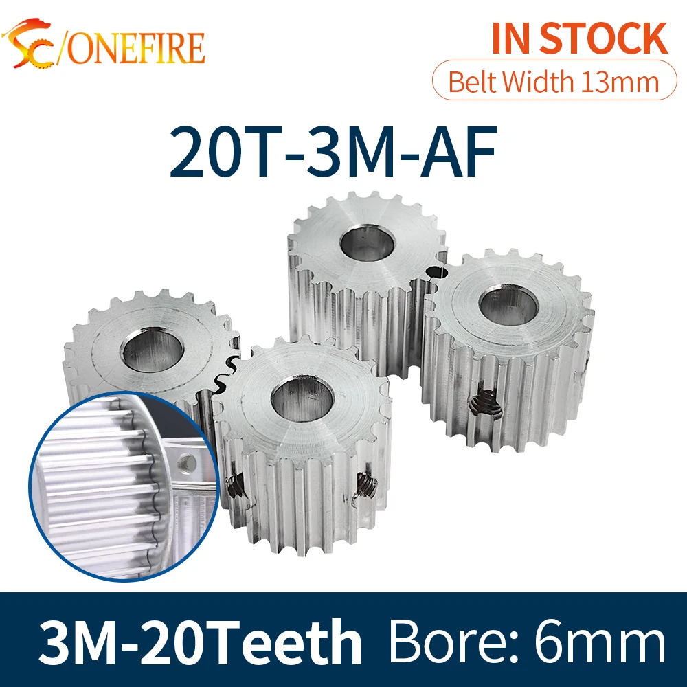 HTD 3M Synchronous Pulley 20 Teeth Bore 6mm For Belt Width 13mm 3M 20Teeth Aluminium Timing Wheel 20Teeth Gear Sheave