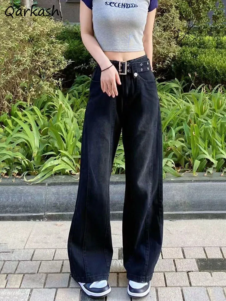 

Denim Wide Leg Jeans Women Casual High Waist Streetwear Harajuku Washed Mopping Vintage Trouser Hipster Summer Baggy New Arrival