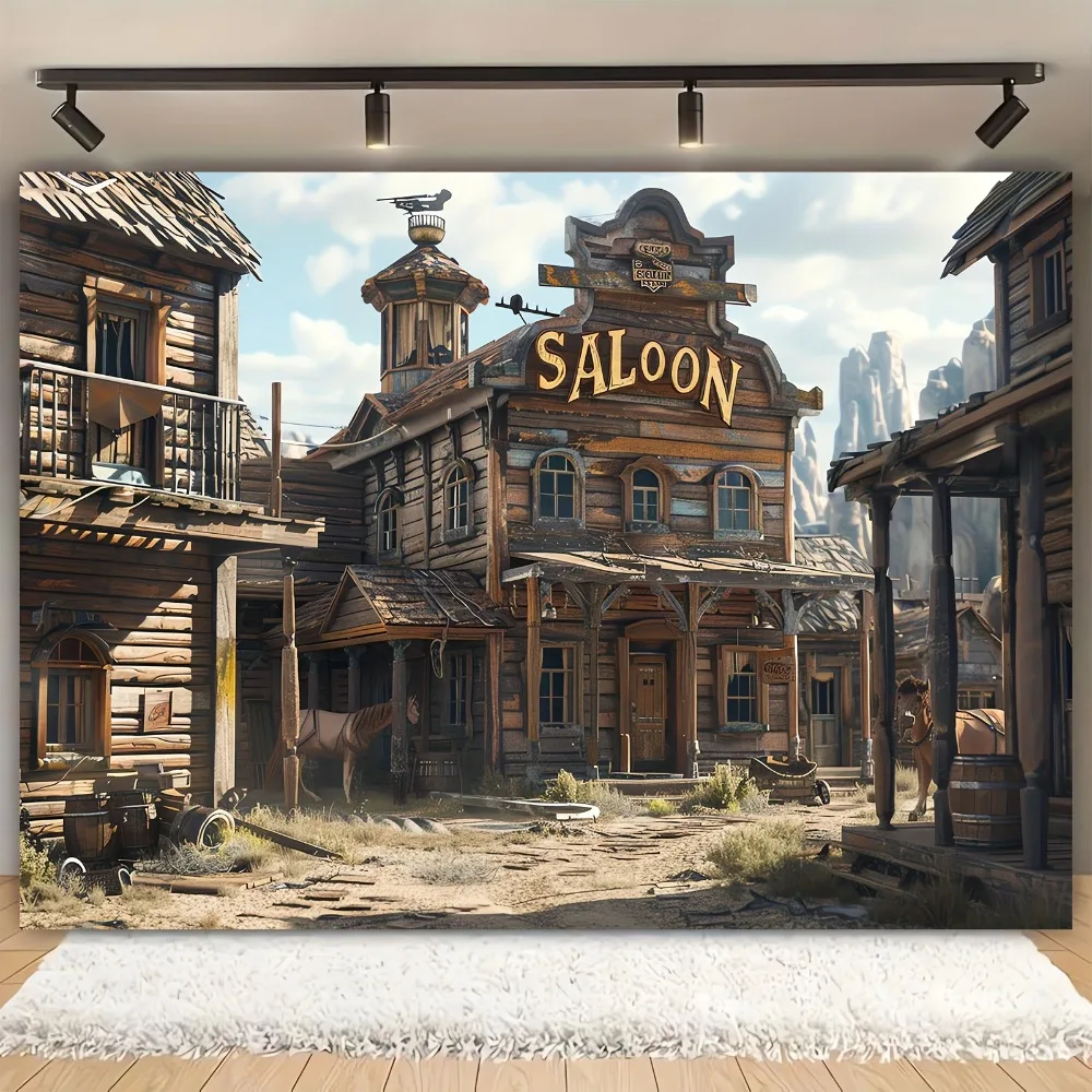 Western Cowboy Saloon Background Wild West Wood Architecture Retro wood architecture Barn Bank photography Background Travel