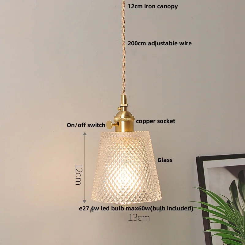 IWHD Modern Simple LED Pendant Lamp Porch Balcony Living Room Clear Glass Wire Adjustable Art Hanging Lights Luminaira Suspendu