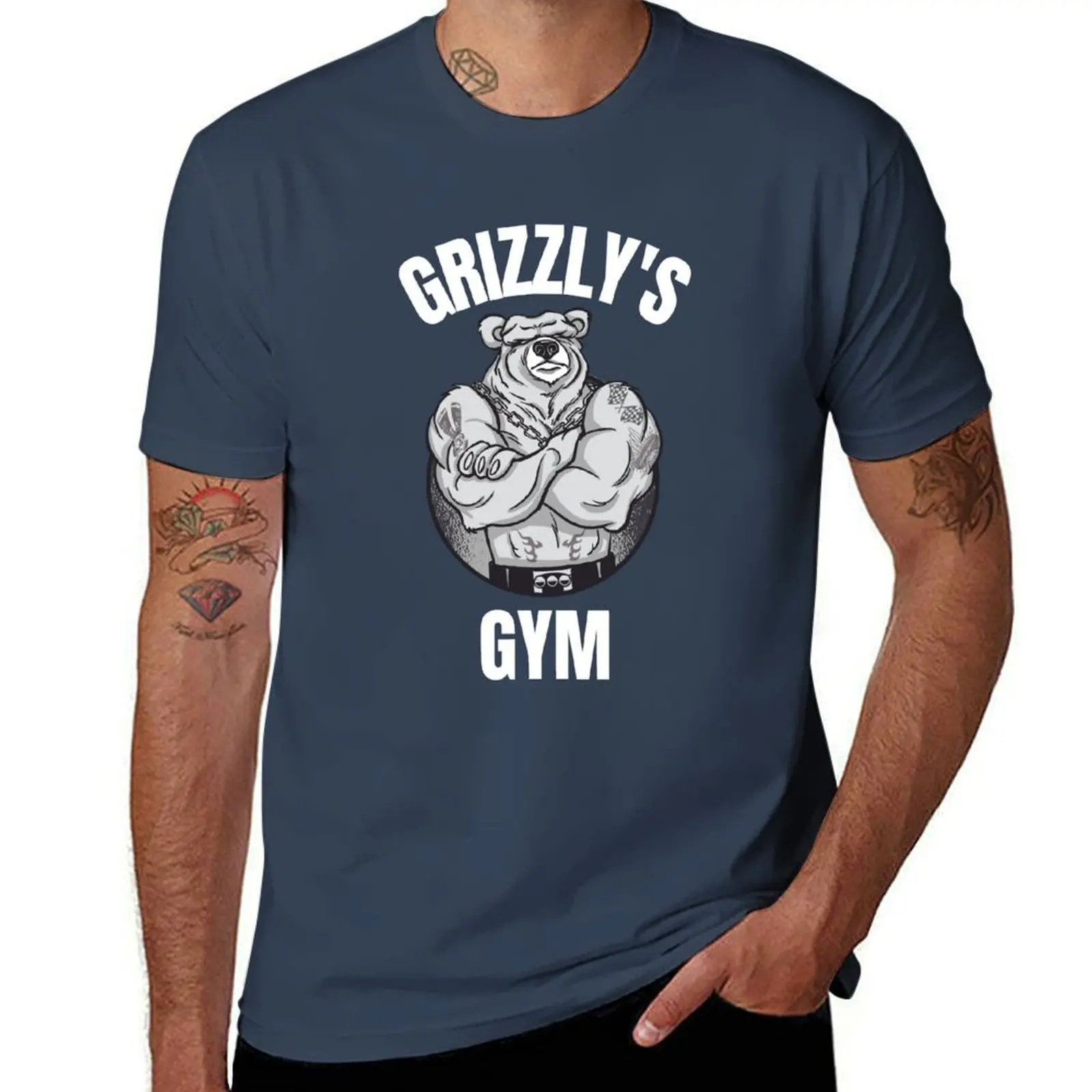 

Grizzlys Gym Fitness Bodybuilding Bear Grizzly Bears T-Shirt man t shirt cotton cotton t shirts man 100% T-Shirt