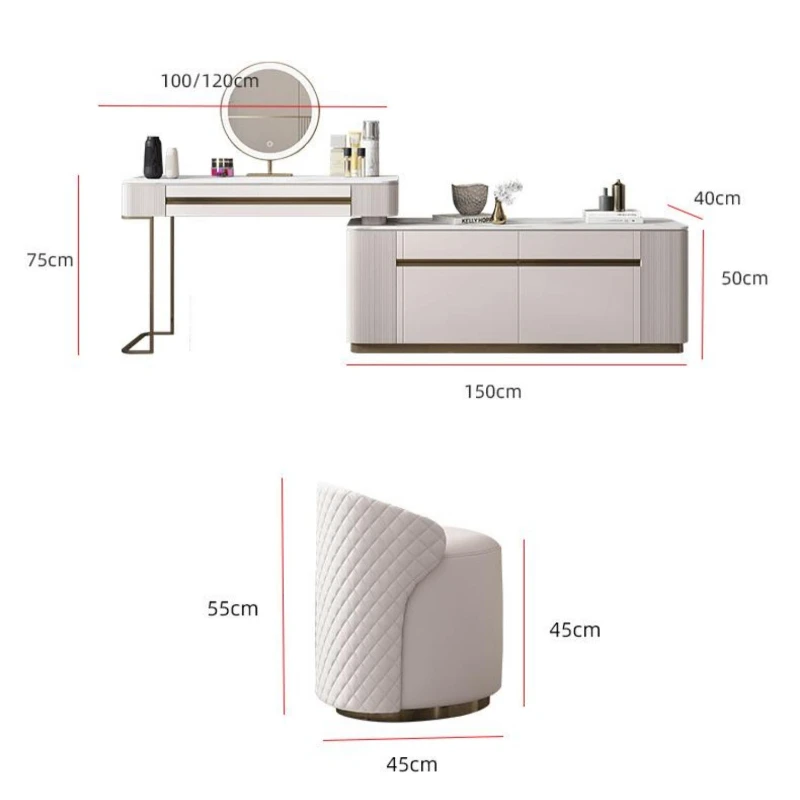 Vanity Storage Dressers Nordic Mirror Console Computer Desk Makeup Table Mobile Muebles Para Dormitorio Bedroom Furniture