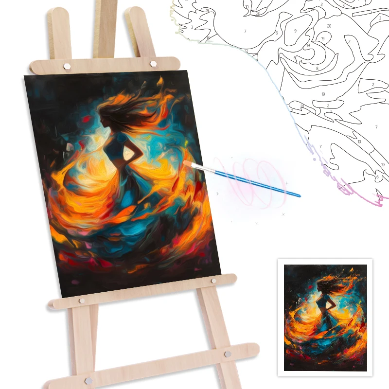 RUOPOTY Painting By Number Adults New Girl Back view Framed Painting For Wall Diy Crafts Supplies Drawing Living Room Decoration