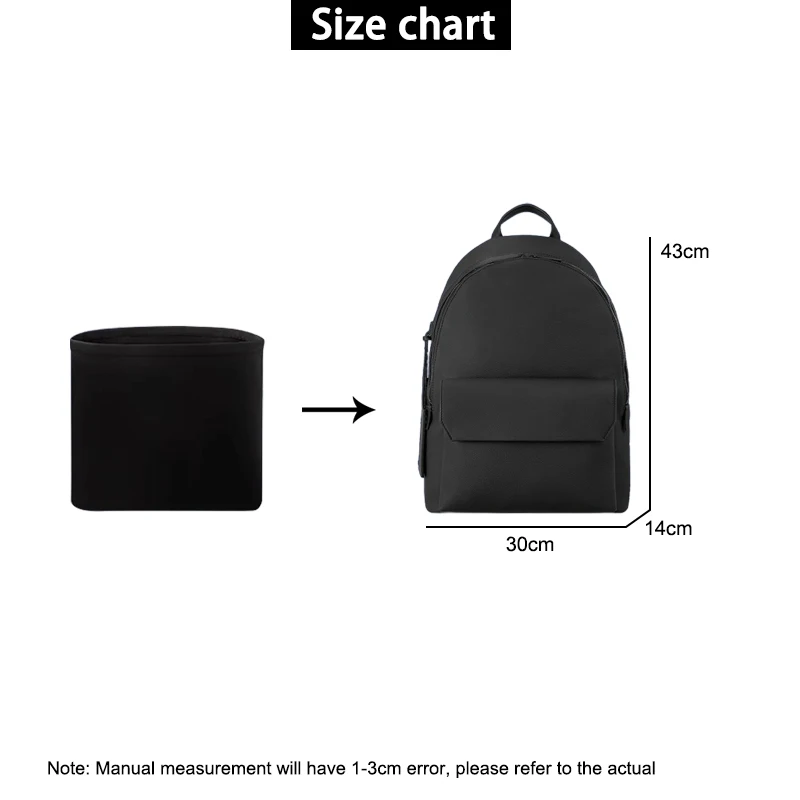 EverToner Multi-pocket Nylon Material Insert Organizer for L Ta-eoff Backpack Travel Makeup Storage Bag Accessory