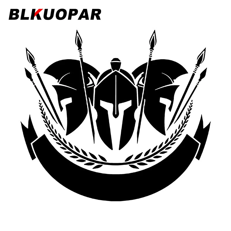 

BLKUOPAR Spartan Warrior Helmet Weapons Car Stickers Medieval Warriors Decal Waterproof Die Cut Trunk Laptop Car Goods