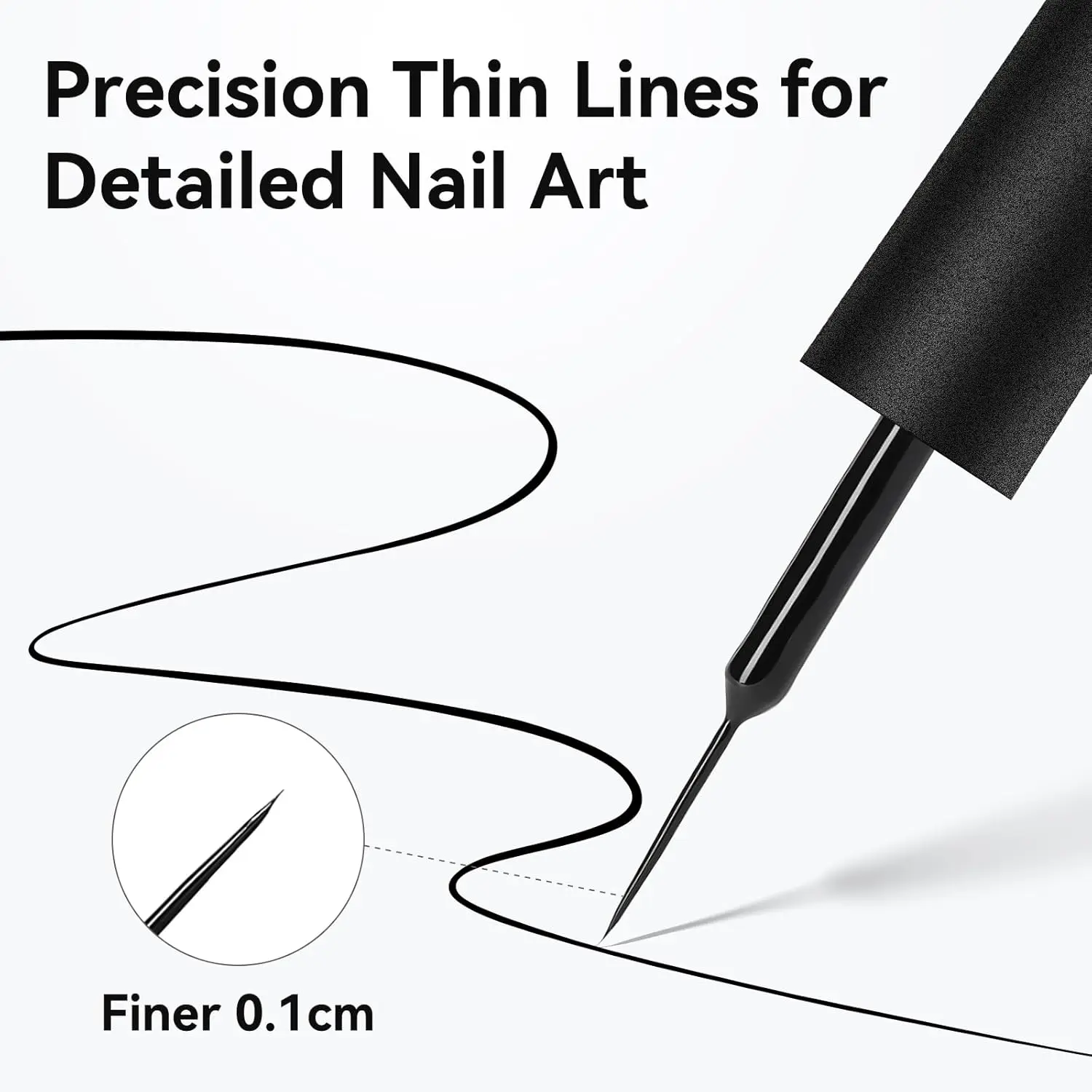 Makart Gel Nagellack Liner Set 8ml, 2 Farben Nail Art Sommer Französisch Politur weiß schwarz für Französisch Spitze Wirbel ziehen Nagel einweichen – Detail 7