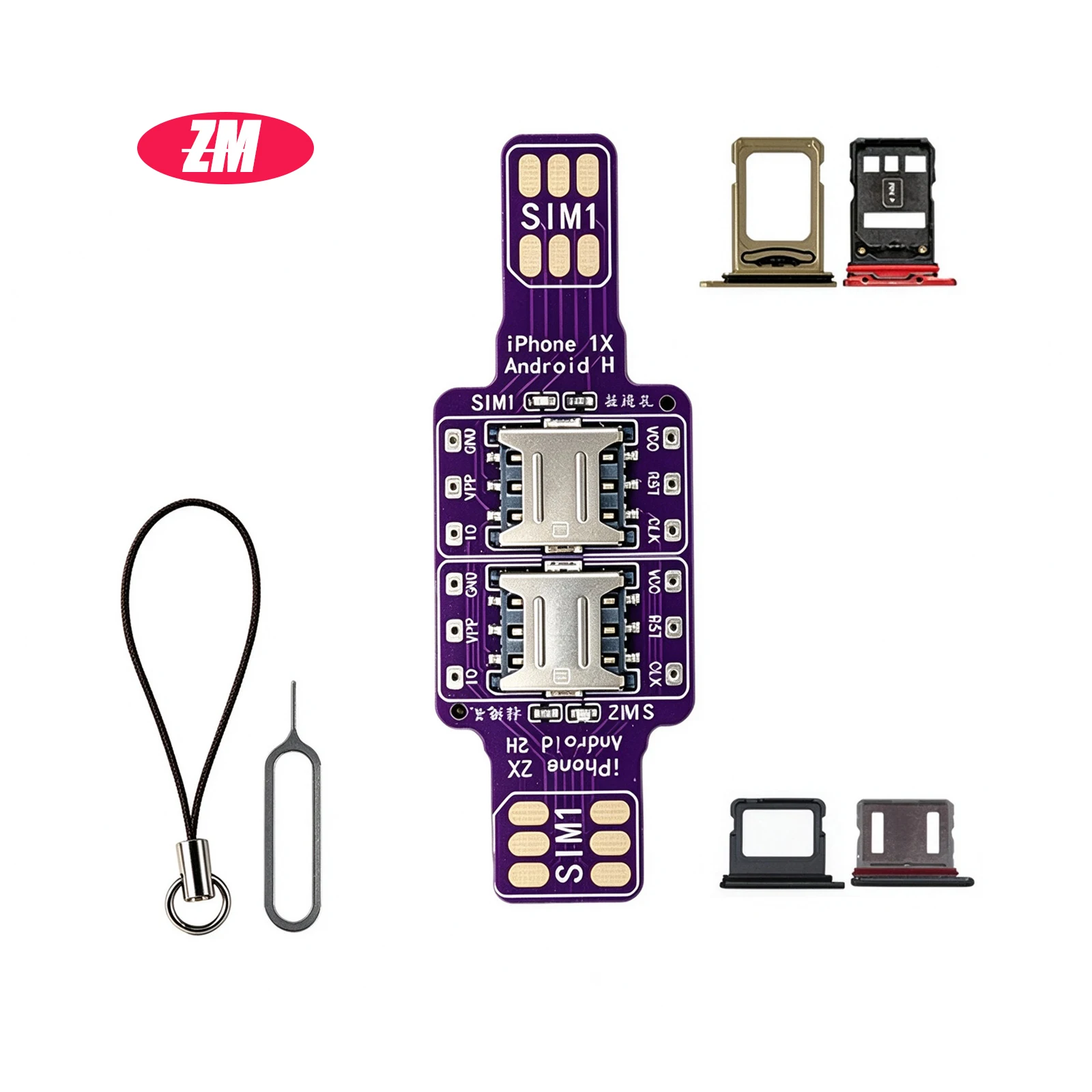 External SIM Card Adapter Dual-sided Nano SIM Card Slot Extender, External Card Replacement Board for Android and iPhone