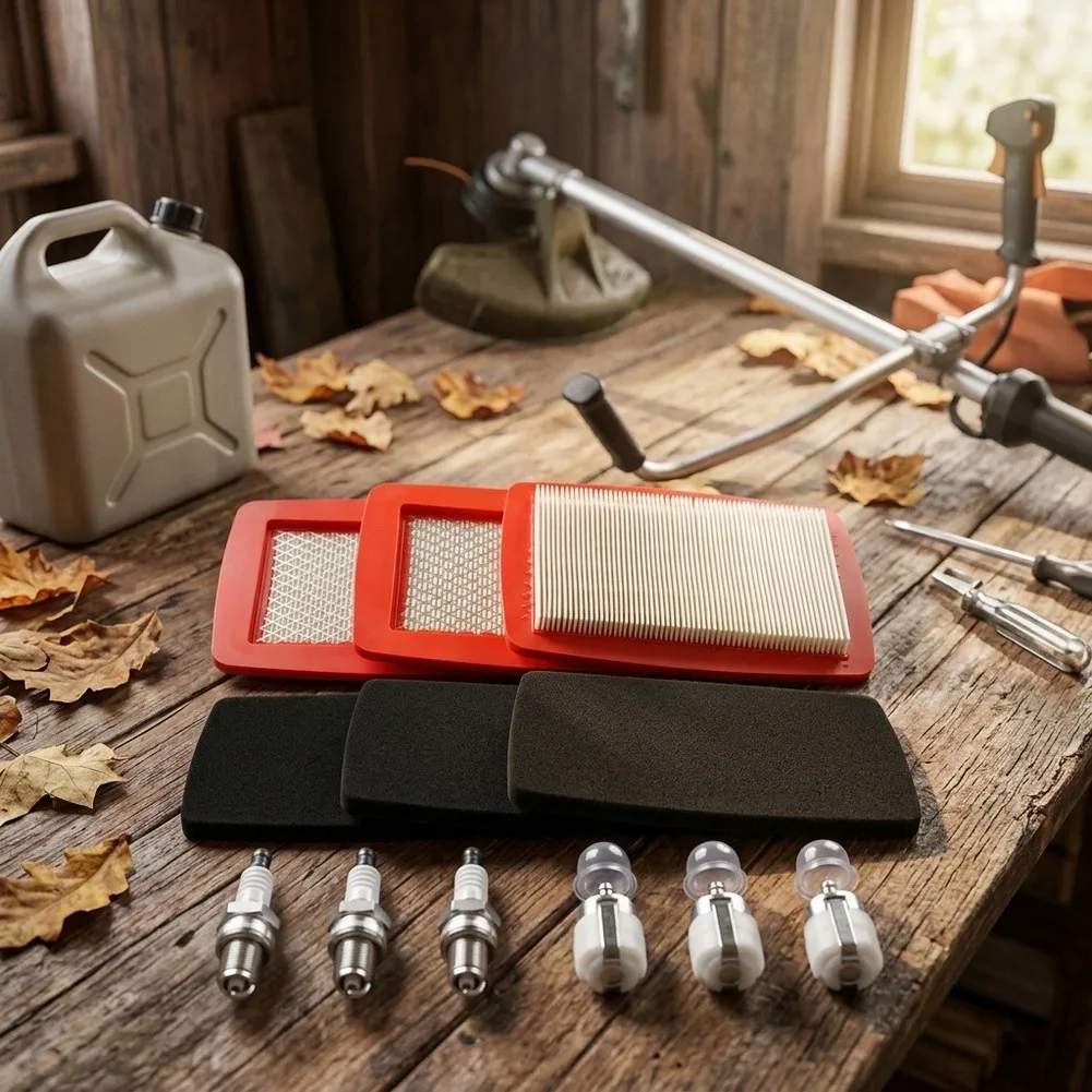 15-Part Leaf Blower Tune-Up Kit for 2-Cycle Backpack Models Air Filter Pre Filter Foam Gas Filter Bulb Spark Set