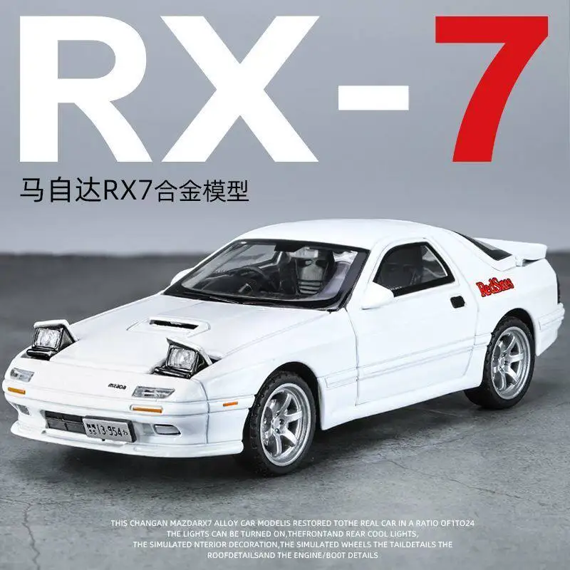 1:32 RX7 RX-7 Alloy Die Cast Toy Car Model Sound and Light Pull Back Toy Collectibles Birthday gifts