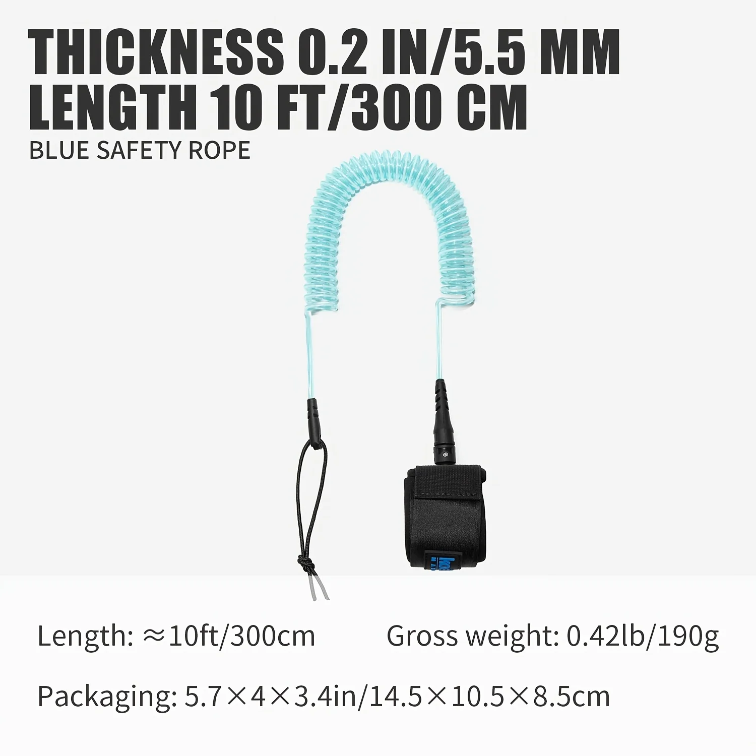 KOETSU SUP Paddle Board Leine 10FT 5,5 mm/0,22 Zoll TPU-Material Starkes Kabel mit Knöchel MAGIC TAPE Bequeme, sichere Passform – Detail 10