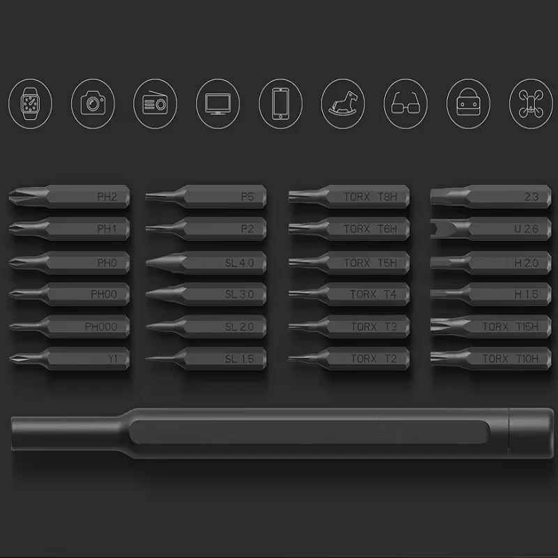 Imagem -06 - Precision Screwdriver Grupo Magnetic s2 Steel Bits Alumínio Box Faça Você Mesmo Professional Kit Mão Repair Tool para Iphone pc e Xiaomi 24 em 1