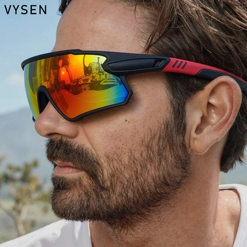 المتضخم الاستقطاب قطعة واحدة درع النظارات الشمسية الرجال 2025 العلامة التجارية الفاخرة خمر يندبروف نظارات شمسية في الهواء الطلق حملق نظارات UV400