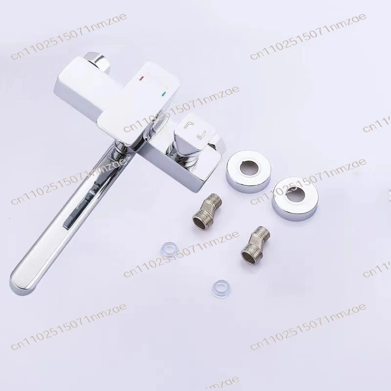 Extended rotating bathtub hot and cold faucet bathroom concealed copper shower triple shower mixing valve