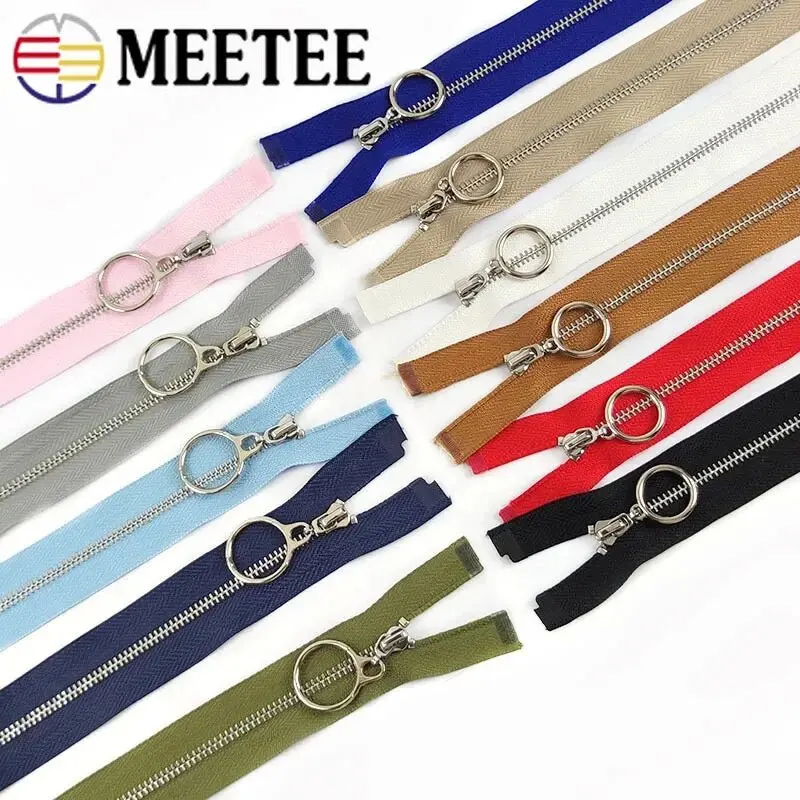 3Pcs Meetee 3# Metal Zippers 15-70cm Open/Close End Zipper Bag Pocket Decor Auto Lock Zip Closure Sewing Zips Repair Accessory