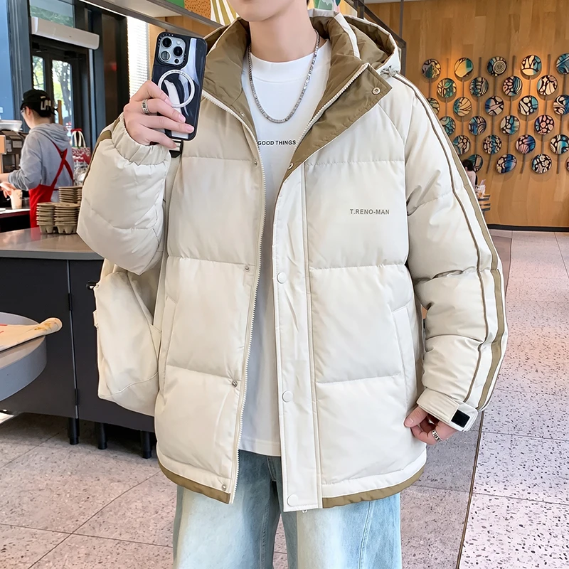 2026 Winter New Style Men's Fashion Warm and Thick Hooded Down Jacket, Versatile Coat, Casual Shirt