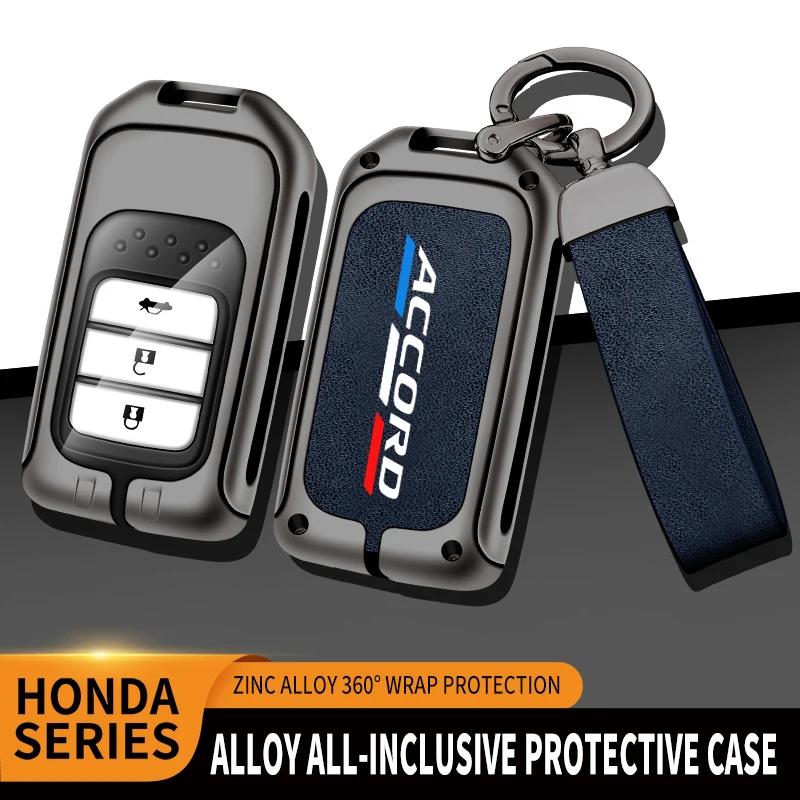 Car TPU Zinc Alloy Key Case Bag For Honda ACCORD 2018-2022 Car Key Chain Car Metal Key Shell Car Interior Decoration Accessories