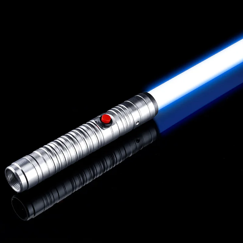 Metal Handle Lightsaber RGB Double-edged Change Heavy Dueling  Two In One Light Saber Cosplay Stage Props Funny Cosplay Toys