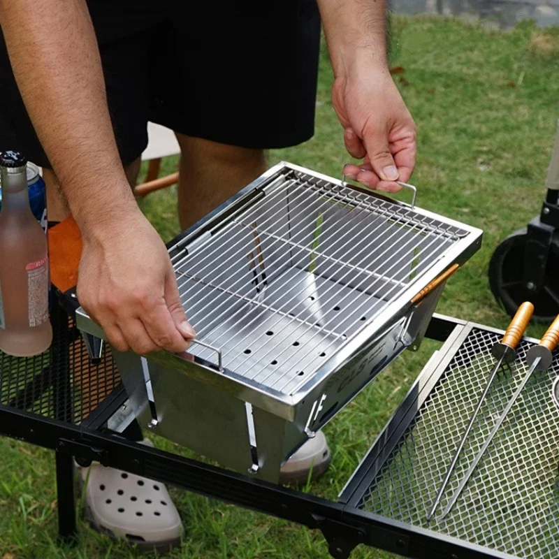 

Outdoor Camping Extended Igt Table Lightweight Folding Multifunctional Roll BBQ Picnic Table Gas Stove Portable