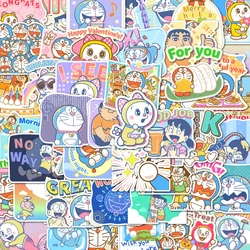 Pegatinas de Doraemon de dibujos animados para fiesta, 48 piezas, regalos pequeños, se pueden usar para mesa de pared y otras decoraciones