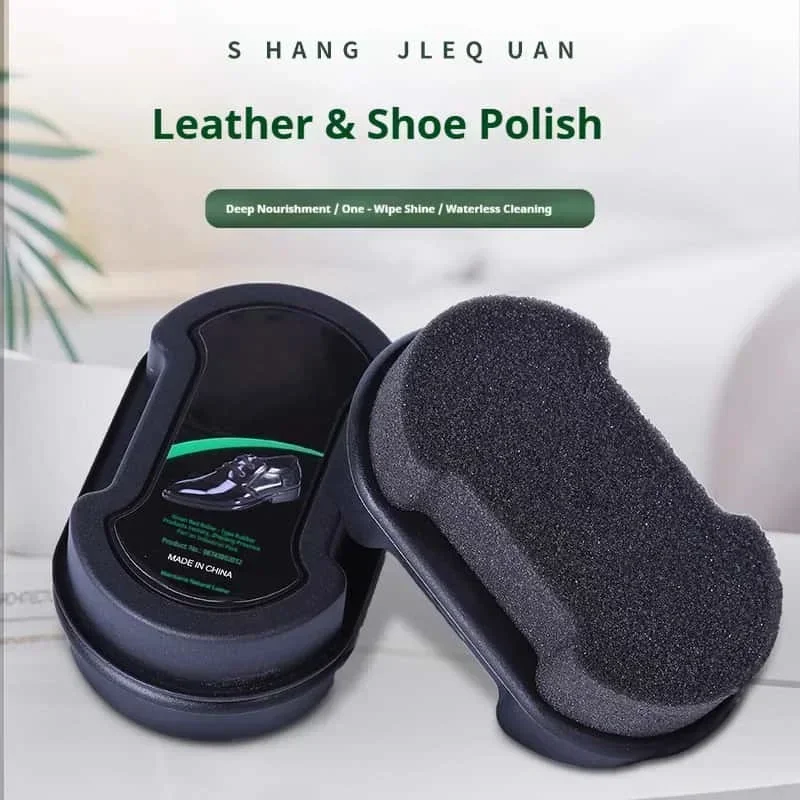 All-in-One Disposable Shoe Shine Sponge, Portable Water-Free Leather Polish Brush for Black Dress Shoes Leather Bags 1/2/3Pcs
