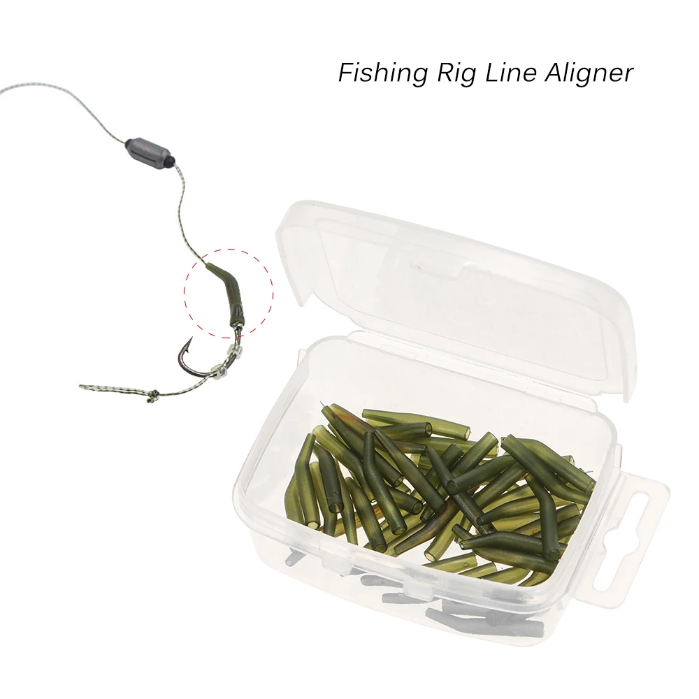 

50Pcs/Lot Carp Fishing Hook Sleeve Hair Rig Line Aligner Sleeves Soft Anti Tangle Fishing Tackle Aligner Carp Fishing