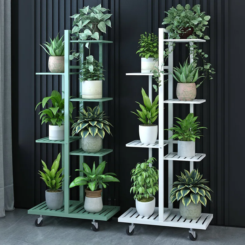 Iron Shelves For Plant Multi-Storey Floor-To-Ceiling Balcony Pot Plant Stand Flower Rack Living Room Lobby Display Flower Stand