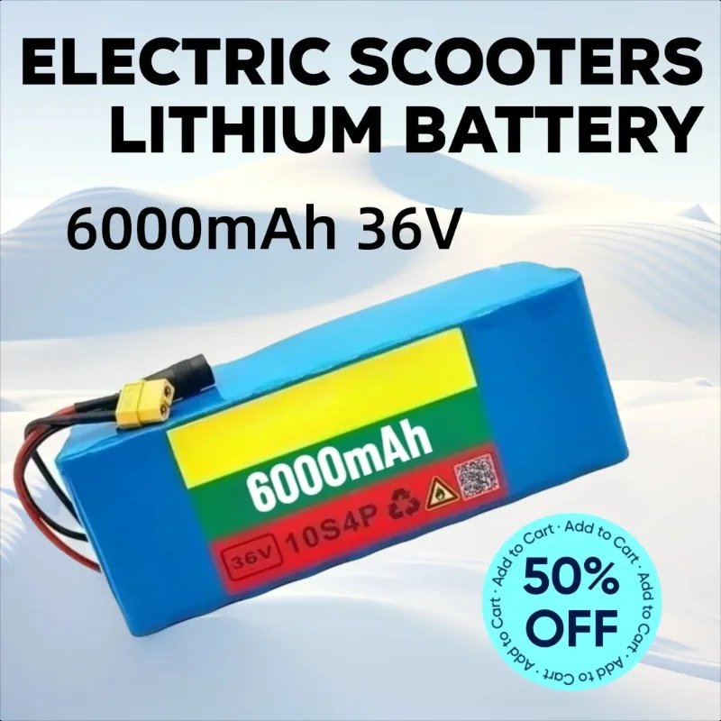 

10S4P 6000mAh 36V Large Capacity for Bicycles Electric Scooters BMS Lithium Battery