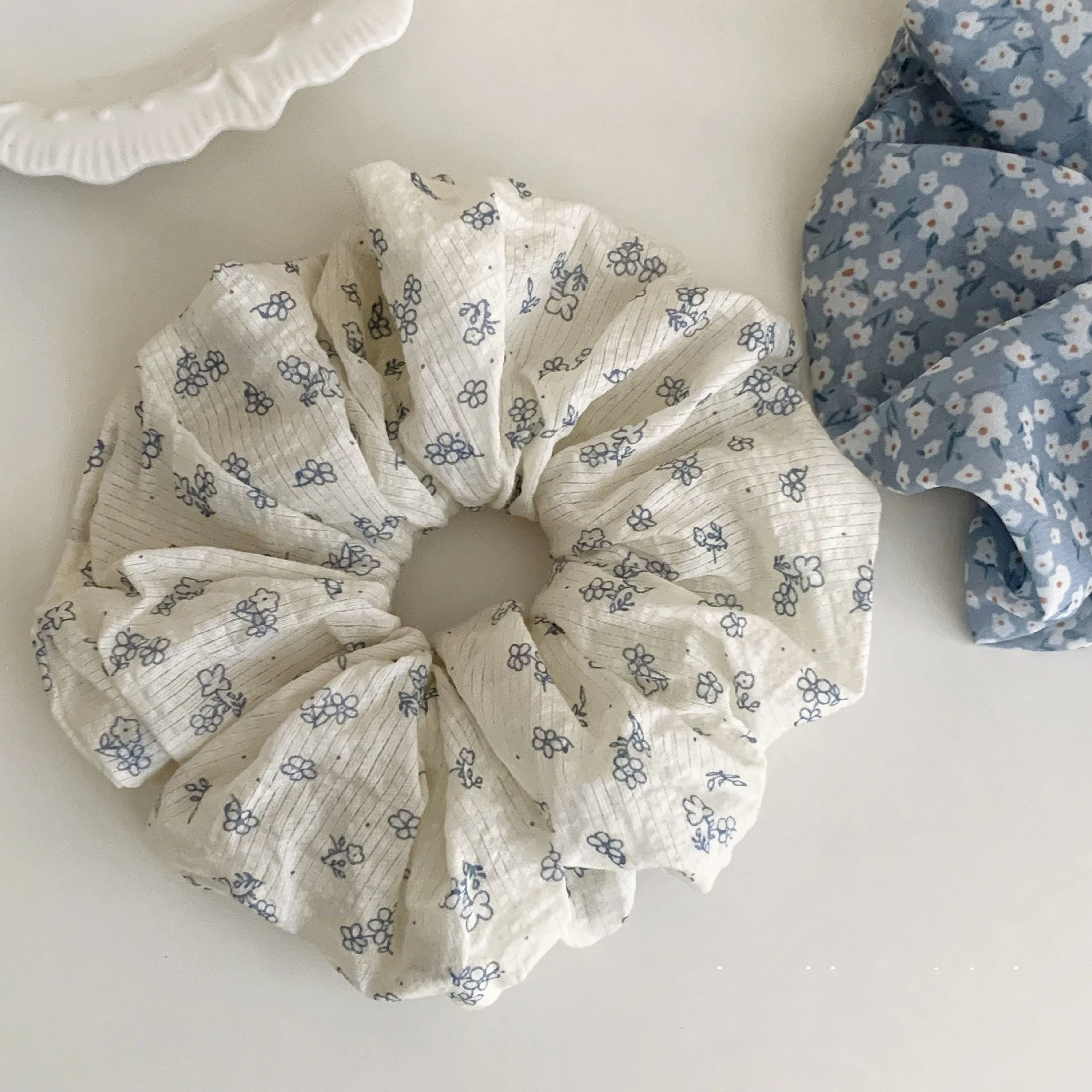 1/2 قطعة Scrunchie الأزهار نمط داينتي زهرة حساسة يطبع الكمال اليومية عادية لطيف تصفيف الشعر الساحرة إكسسوارات الشعر #3