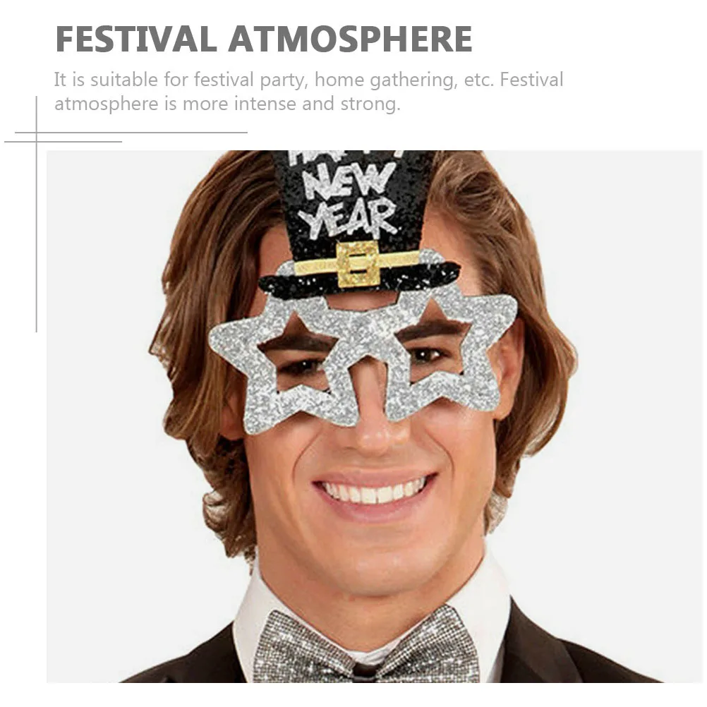 

4Pcs New Year Glasses Funny Creative Eyeglasses Party Photo Props Ornament Celebration New Year Glasses Photo Prop