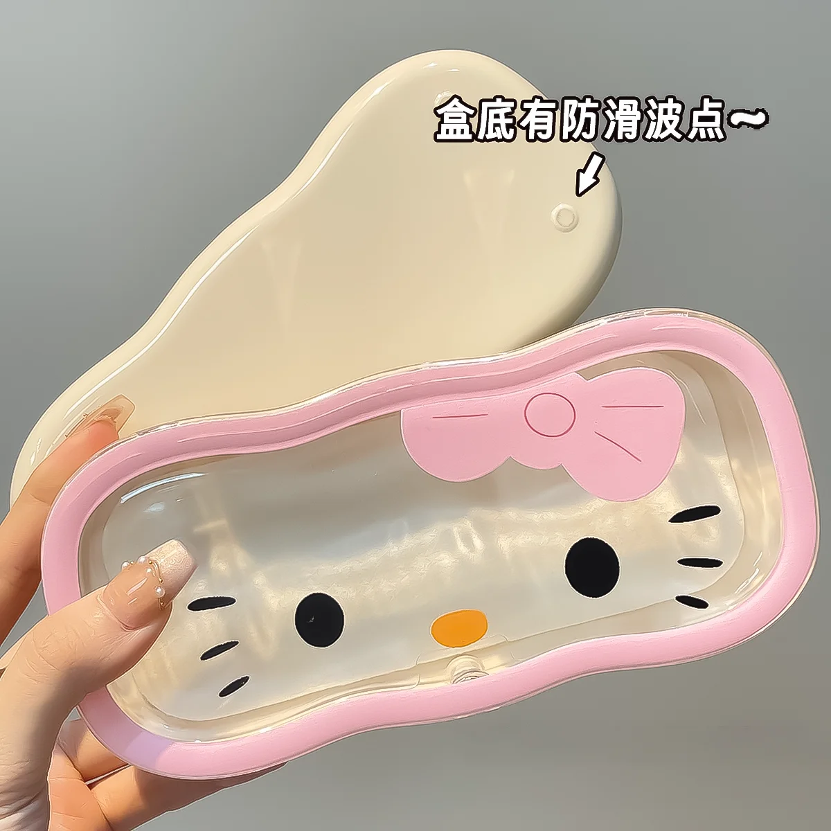 New Hello Kitty Glasses Case Wave-like Storage Box Anime Kawaii Cartoon Sanrio Sunglasses Protective Case Girl for Gifts