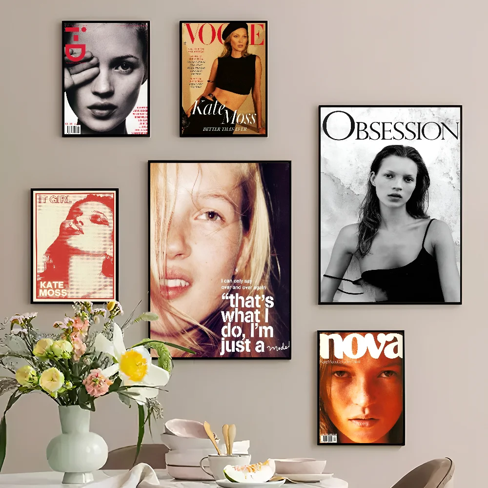 K-Kate M-Moss Vintage Posters Sticky Vintage Room Home Bar Cafe Decor Kawaii Room Decor