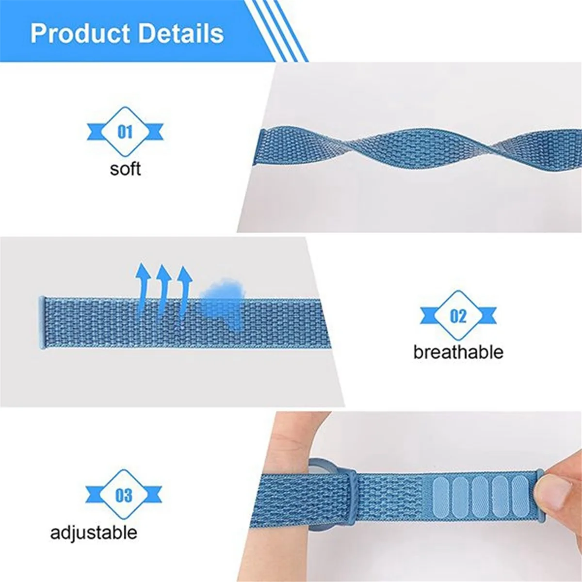 A03R 2PCS Kid Wristband Compatible with Protective Case for Air Tag GPS Tracker Holder with Nylon Bracelet