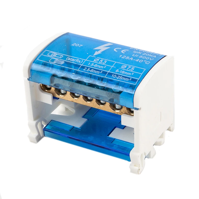 Din Rail Terminal Block WKH207 Power Distribution Box Modular Connection Block Modular Screw Terminal Block Wire Junction Box