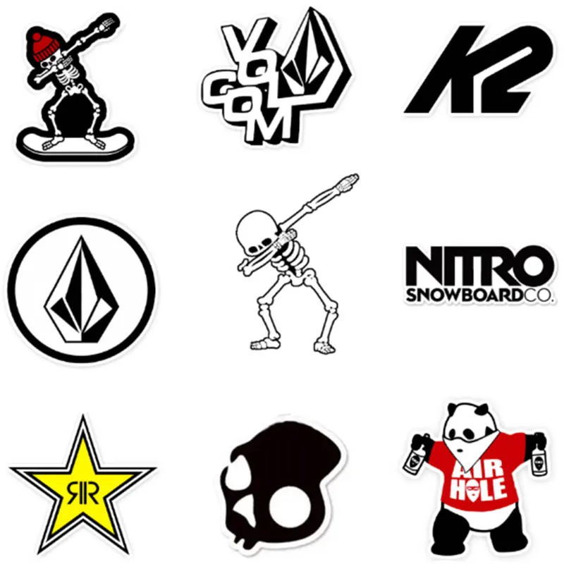Snowboard Stickers Dab Skeleton Vinyl Decals Ski Brand Waterproof Matte Pegatinas for Laptop Helmet Skateboard Guitar Luggage