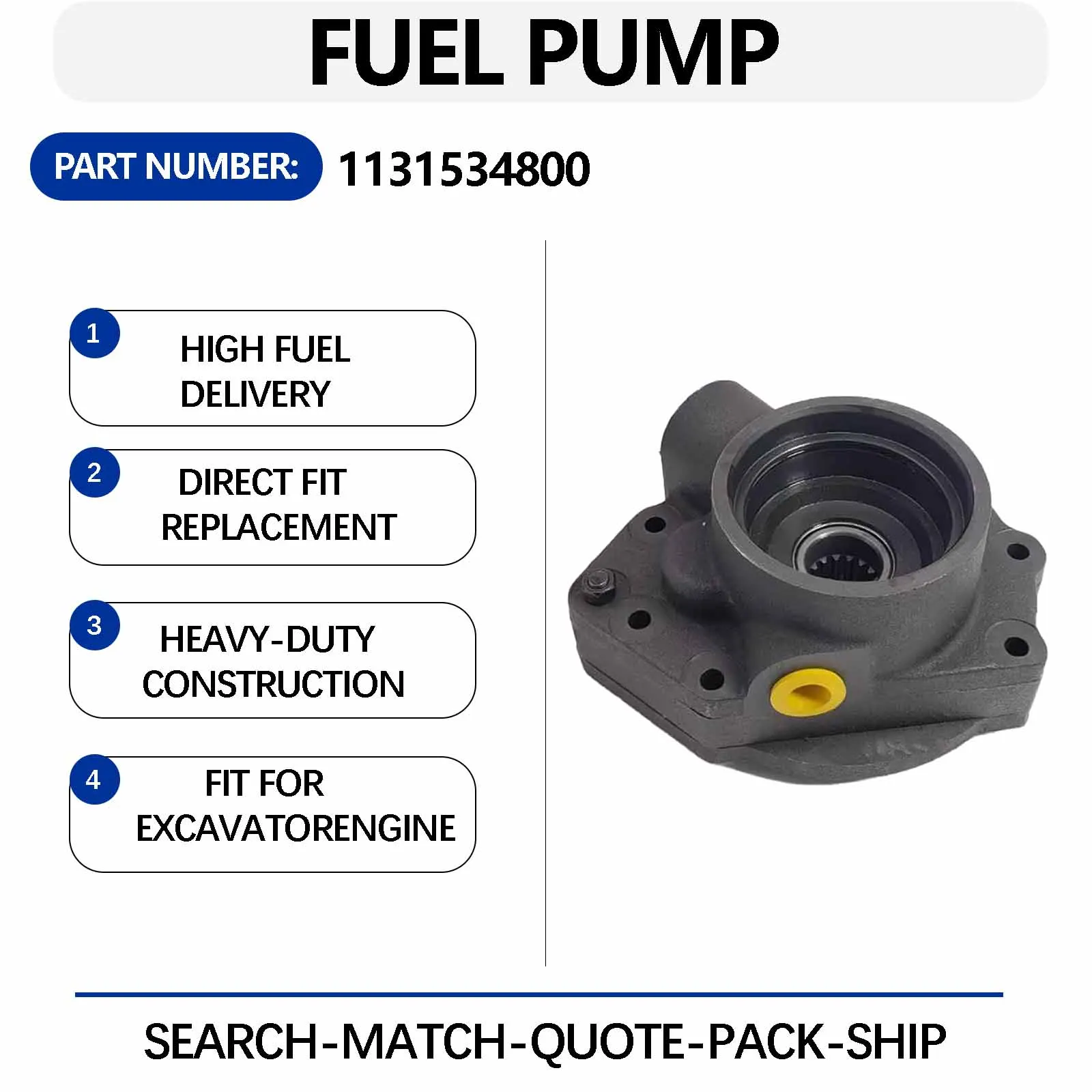 TRANSMISSION PUMP 113-15-34800 For Komatsu Bulldozer D31A-17 D31P-18 Engine 6D95L-1 S4D102E 4D105