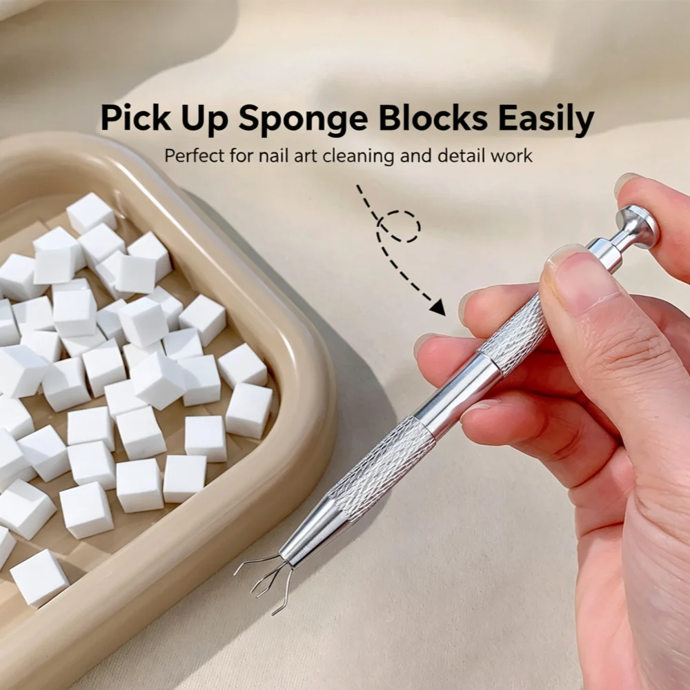 100Pcs/50pcs Nail Art Sponge Set With Grabbing Pen DIY Nail Art Gel Polish Brush Glitter Powder Manicure Accessory Manicure Tool