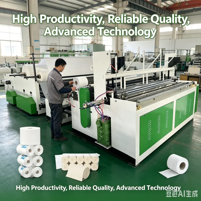 Automatic Toilet Paper Machine with High Speed Embossing Rewinding Slitting Tissue Production Line for Small Business Factory