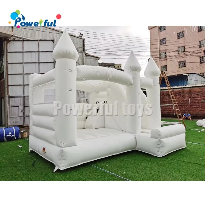 Popular Custom White Inflatable Bounce Castle Party High Quality Pink Wedding Bouncer House and Slide Combo for Sale