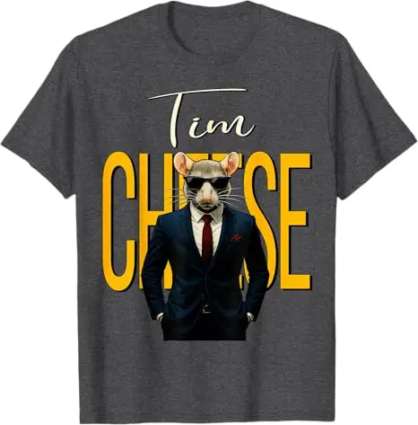 Tim Cheese - Funny Secret Agent Mouse Brainrot Gaming T-Shirt Retro Vintage Style Brain Rot Tim Cheese Y2k Graphic Saying Tee