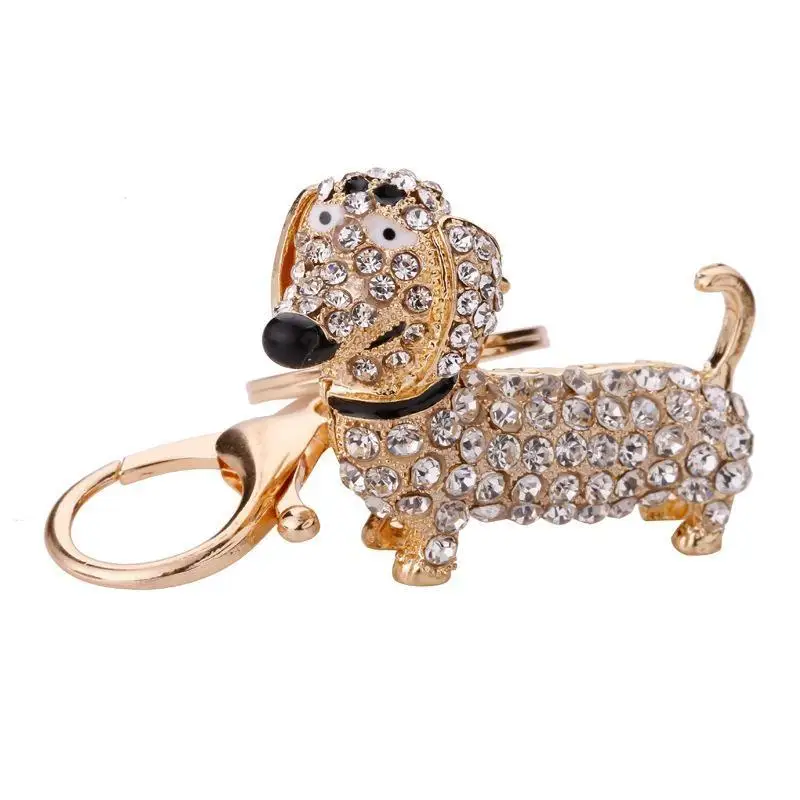 Cartoon Anime C ​ Dackel Hund Schlüsselanhänger Strass Kristall Schlüsselring Damen Taschenanhänger Souvenir Geschenk Dackel ​ – Detail 1