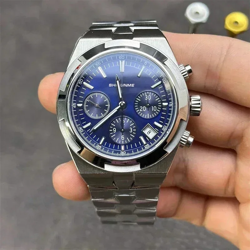 

Автоматические механические спортивные мужские часы, модные черные, синие, из нержавеющей стали, 41 мм