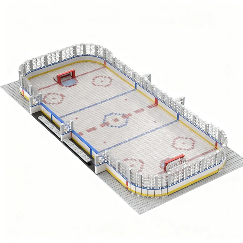 3332pcs MOC Sports Hockey Ice Hockey Rink Model Building Blocks Architecture Toy Christmas Gift Education Birthday Display Craft