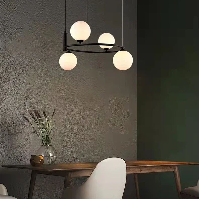 Wit glazen hanglamp moderne woonkamer plafond hanglamp Scandinavisch restaurant winkel kroonluchter voor interieurdecoratie