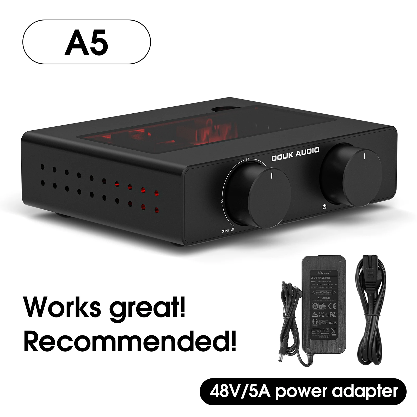 Nobsound A5 ステレオ アンプ オーディオ デジタルパワーアンプ Nobsound A5 TPA3255 ステレオ アンプ HiFi オーディオ Class D パワー