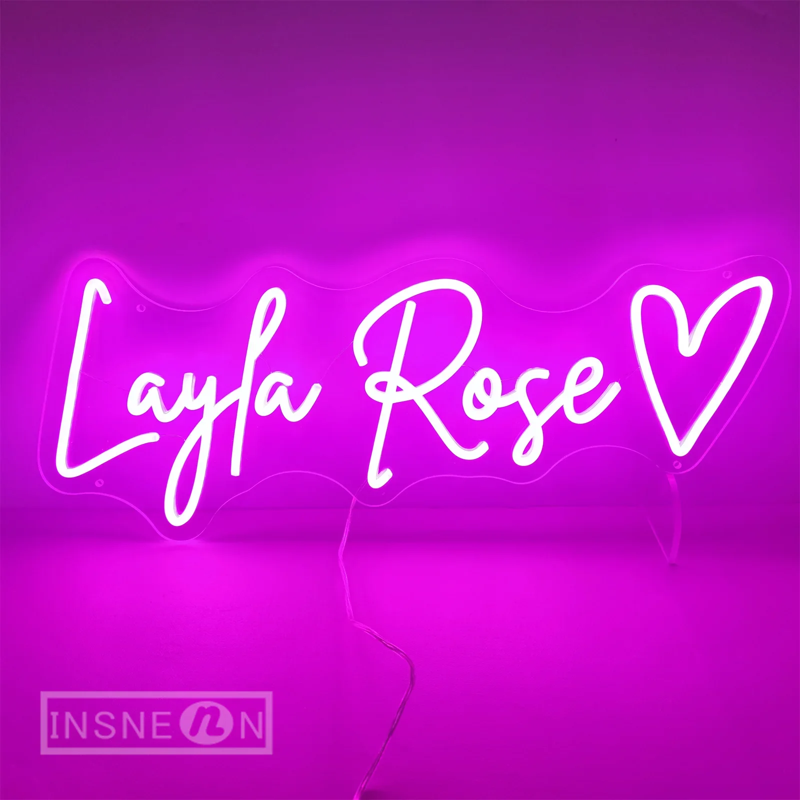 Layla Rose Neon Sign ไฟ LED นีออนสําหรับตกแต่งผนังห้องงานแต่งงานวันวาเลนไทน์ปาร์ตี้บาร์ห้องนอน Neon Night โคมไฟนีออน