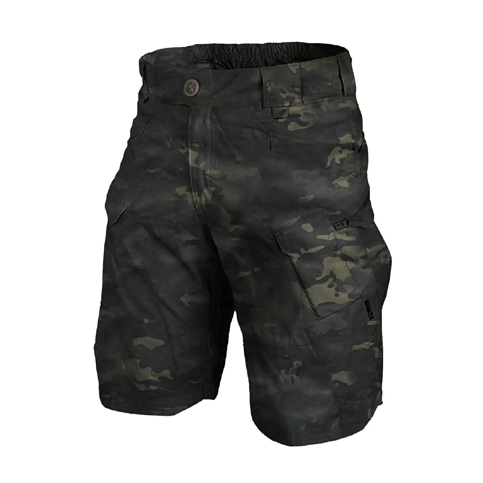 Calção militar de bolso múltiplo masculino, calça de corrida ao ar livre, Bermuda casual, estampada camuflada, solta, na moda