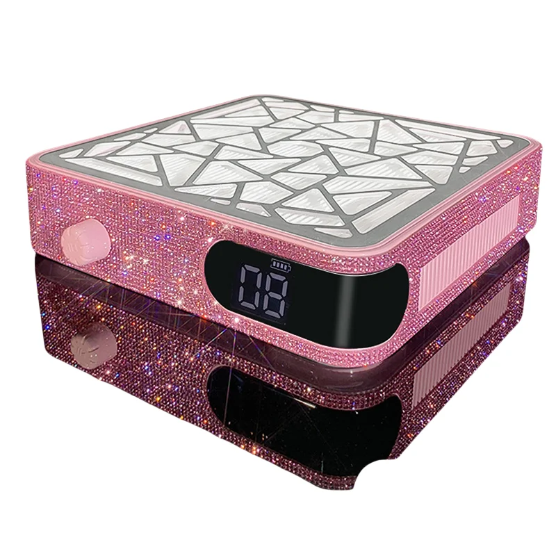 

Wholesale HOT SALE Wireless Rechargeable Nail Vacuum Cleaner 48w Brushless Nail Salon Dust Pedicure Rhinestone Fan